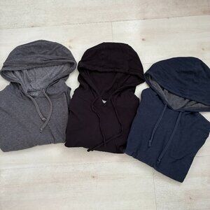 Vince Men's Long Sleeve Pullover Double Layer Hoodie Bundle (3 Shirt) Size Large